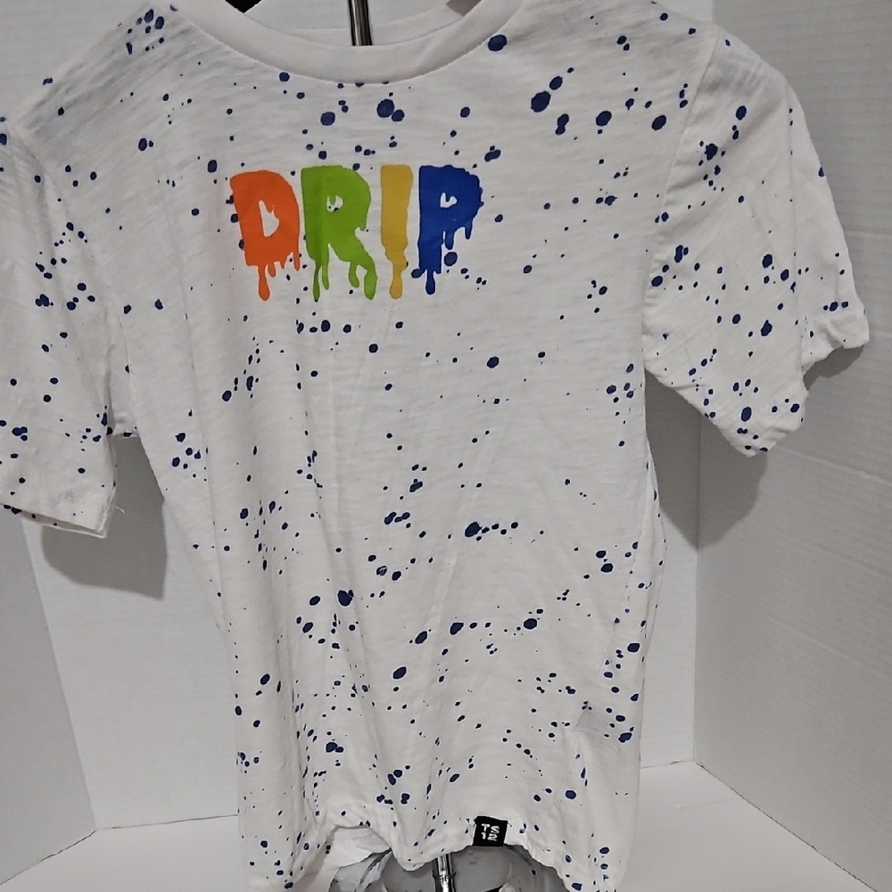 Truth White and Blue Short Sleeve Tee with Artistic Design